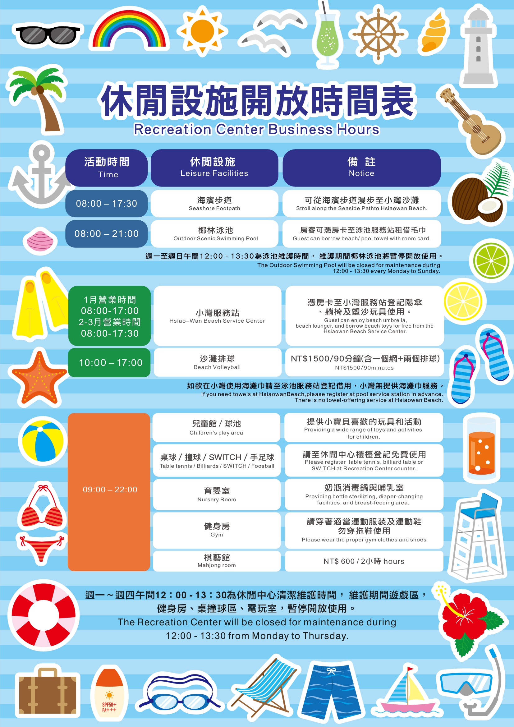 2026-1至3月設施表